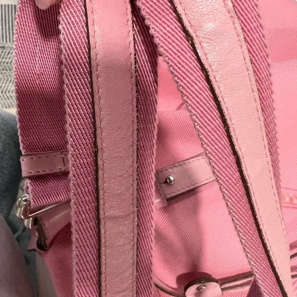 ๐ฏAuthentic Yves Saint Laurent Kahala Pink Canvas & Velvet YSL Logo Tote Bag - Picture 11 of 11